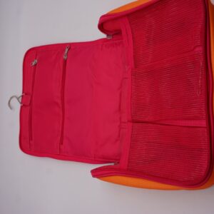 Tupperware Kulturbeutel Kosmetiktasche zum Aufhängen Orange Pink Punkte NEU – Bild 5