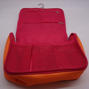 Tupperware Kulturbeutel Kosmetiktasche zum Aufhängen Orange Pink Punkte NEU – Bild 8