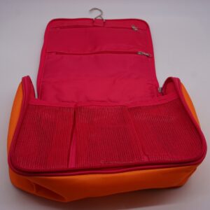 Tupperware Kulturbeutel Kosmetiktasche zum Aufhängen Orange Pink Punkte NEU – Bild 9