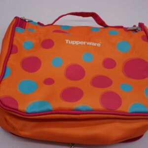Tupperware Kulturbeutel Kosmetiktasche zum Aufhängen Orange Pink Punkte NEU – Bild 10